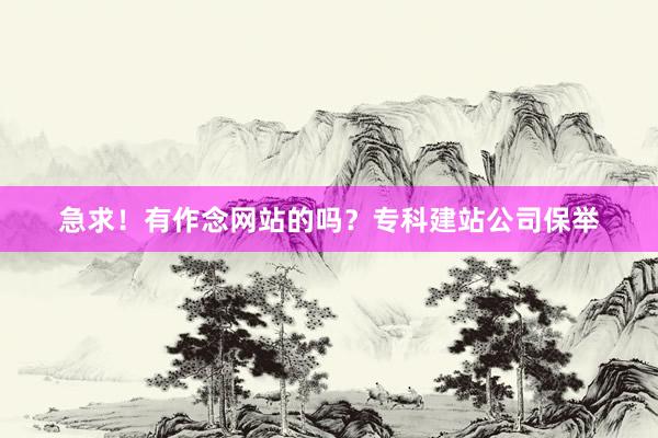 急求！有作念网站的吗？专科建站公司保举